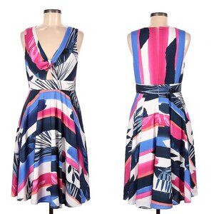 Slate & Willow Fit & Flare Dress Tie Front Cutout Knee Length Sleeveless Size 8